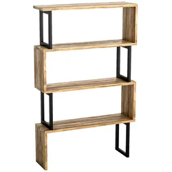 Dmora Bücherregal Dpoliti, Büroregal, Mobiler Buchhalter, Bücherbrett, 80x22h128 cm, Nussbaum