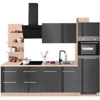 Kochstation Küchenzeile »KS-Brindisi«, ohne Geräte, Breite 270 cm, schwarz