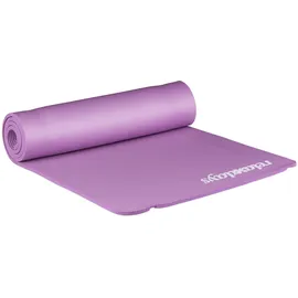 Relaxdays Yogamatte 1 cm dick, für Pilates, Fitness, gelenkschonend, mit Tragegurt, Gymnastikmatte 60 x 180,0 x 1,0