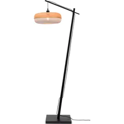 Stehlampe GOOD & MOJO "Palawan" Lampen Gr. Ø 40cm H: 176cm, beige (natur) Bogenlampe Stehlampe