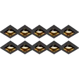 QAZQA Qure 10 Einbaustrahler rund/quadratisch Aluminium schwarz