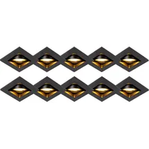 QAZQA Qure 10 Einbaustrahler rund/quadratisch Aluminium schwarz
