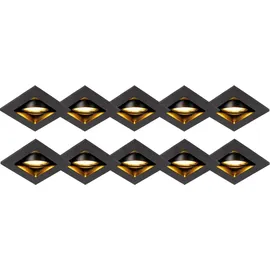 QAZQA Qure 10 Einbaustrahler rund/quadratisch Aluminium schwarz