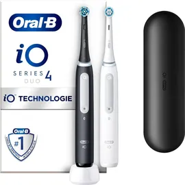 Oral-B iO Series 4 Matt Black + 2. Handstück Quite White + Reiseetui