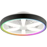Brilliant LED Deckenleuchte mit Ventilator Gaiano Ø 48 cm 48 W schwarz