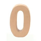 Glorex  GLOREX 6 2029 140 - Papp - Zahl 0, aus brauner Pappe, ca. 17,5 X 5,5 cm groß, zum bemalen und bekleben, für Serviettentechnik und Décopatch, ideal als Dekoration