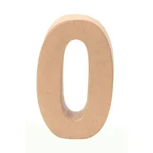Glorex  GLOREX 6 2029 140 - Papp - Zahl 0, aus brauner Pappe, ca. 17,5 X 5,5 cm groß, zum bemalen und bekleben, für Serviettentechnik und Décopatch, ideal als Dekoration
