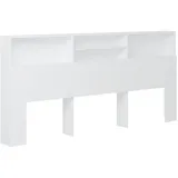 vidaXL Kopfteil mit Ablagen Weiß 220x19x103,5 cm