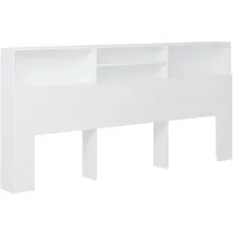 vidaXL Kopfteil mit Ablagen Weiß 220x19x103,5 cm