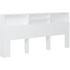 vidaXL Kopfteil mit Ablagen Weiß 220x19x103,5 cm