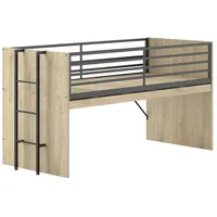 Vipack SAM halbhohes Bett mit Schreibtisch, Liegeflächen 90 x