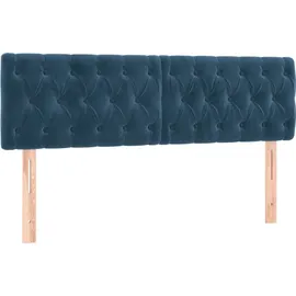vidaXL Boxspringbett mit Matratze Dunkelblau 140x200 cm Samt