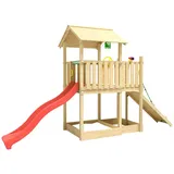 Jungle Gym Spielturm JUNGLE GYM "Drift", rot, Spieltürme, KinderB:454cm H:277cm T:155cm, Holz, Spielanlage inklusive Rutsche mit Wasseranschluss, B:454cm H:277cm T:155cm