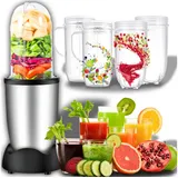 Retoo Standmixer Standmixer Multifunktion Elektrischer Smoothie Maker Milchshaker, 250,00 W, Leicht zu reinigen, Vielseitigkeit, Platzsparend, Sicherheit schwarz