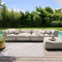 Oviala Modulares Ecksofa mit 2 Sesseln, 2 Ecken und 1 Sandhocker - Oviala Mixi - Gelb