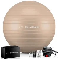 HOEL EliteAthlete® Gymnastikball Sitzball Büro ergonomisch mit Anti Burst System - Fitness Yoga Pilates Schwangerschaft - Schwangerschaftsball Fitnessball Yogaball - Yoga Ball inkl. Luftpumpe - Cappu 65cm