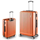 Easy Move ABS Hartschalenkoffer [ERGONOMISCH & SICHER] - Großer Trolley Koffer mit 360° Rädern, Zahlen Schloss - reisekoffer groß, hartschalenkoffer, Luggage (Orange, 74cm)*