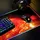 CSL RGB Gaming Mauspad, Gaming Mauspad - 800 x 300 mm XL Mousepad - LED Multi Color, Rote Sonne