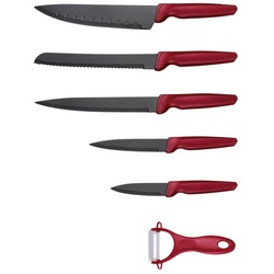 Michelino Messer-Set 6 teiliges Messerset (5 Messer & 1 Sparschäler) rot