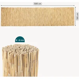 casa.pro Schilfzaun 100 x 500 cm Beige