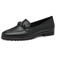 TAMARIS Damen Leder Loafer schwarz - Schwarz