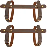 Tourbn Tourbon 2 x Leder-Picknickdecken-Tragegurt für Camping, Festivals, Motorrad, Bettrollengurt, Braun