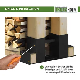 Trutzholm Holzstapelhilfe Stahl 34 x 10 cm 4 Stk schwarz