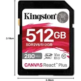 Kingston Canvas React Plus V60 512GB SDXC Speicherkarte 4K-UHS-II