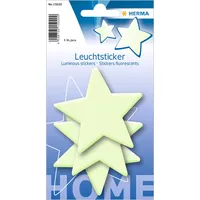 Herma Leuchtaufkleber Sterne, leuchtgrün, 3 Etiketten
