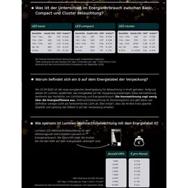 Lumineo Cluster 1128 LED 10,5 m, schwarzes Kabel in klassisch warm 10m, LEDs, Dimmer, Timer, IP44