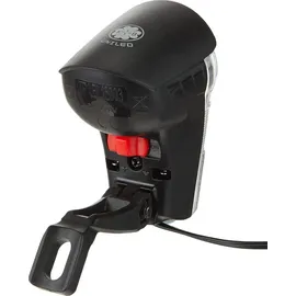 Büchel 50170 Dynamo-Scheinwerfer Frontlicht Uni LED, 15 Lux, Frontleuchte + Halterung, Schalter, schwarz - Schwarz