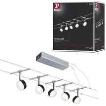 Paulmann 94457 Seil-Komplettsystem LED Seilsystem ClearLED Basisset Schwarz, Chrom