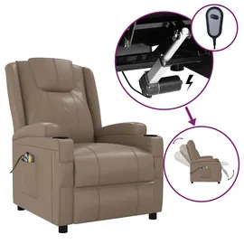 vidaXL Massagesessel Elektrisch Kunstleder 3073801 80 x 100 x 90 cm Cappuccino-Braun mit Fernbedienung