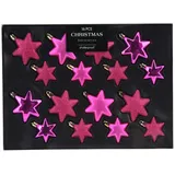 Mojawo 16tlg Weihnachtskugel Set Sterne Pink