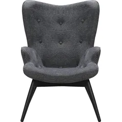 Sessel SALESFEVER, grau (dunkelgrau), B:80cm H:92cm T:99cm, 100% Polyester, Sessel, Lounge-Sessel, Zierknöpfe in der Rückenlehne