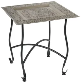 Marrakesch Orient & Mediterran Interior Beistelltisch Garten Klapptisch Metall Sule Eckig Silber