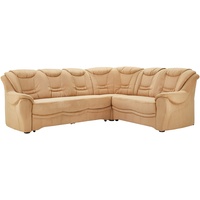 CAVADORE Ecksofa Bansa mit Bettfunktion, / Polsterecke mit Ottomanen, Mikrofaser braun, 265 x 94 x 215 cm