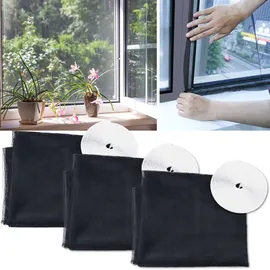 casativo Fliegennetz für Fenster 130 x 150 cm Schwarz