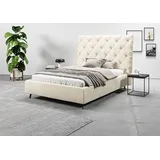 Home Affaire Polsterbett HOME AFFAIRE "Maxime, in 4 Breiten bis 200cm, auch in Leder", beige (nature), B:176cm H:105cm L:234cm, 94% Polyester, 6% Nylon, Betten, Polsterbett, Kopfteilhöhe 143 cm, belastbar bis 280 kg, auch in Überlänge 220cm
