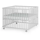 Sämann Laufgitter mit Matratze SleepPlus – weiß - Premium Kollektion | Gr.: 100x100 cm Babymöbel, Laufstall Baby