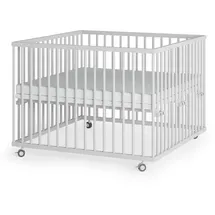 Sämann Laufgitter mit Matratze SleepPlus – weiß - Premium Kollektion | Gr.: 100x100 cm Babymöbel, Laufstall Baby