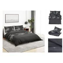 vidaXL Bettwäsche-Set Schwarz 220 x 240 cm
