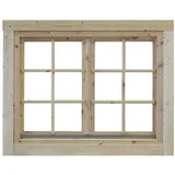 Wolff Finnhaus Doppelfenster für Gartenhaus BxH 129 x 99,6 cm Isolierglas Braun
