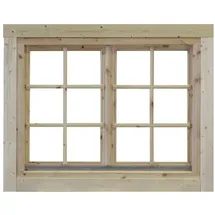 Wolff Finnhaus Doppelfenster für Gartenhaus BxH 129 x 99,6 cm Isolierglas Braun