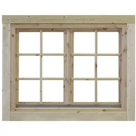 Wolff Finnhaus Doppelfenster für Gartenhaus BxH 129 x 99,6 cm Isolierglas Braun