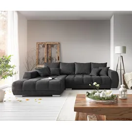 DeLife Eckcouch Mikrofaser 3-Sitzer Schwarz