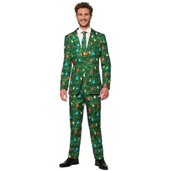 Opposuits Kostüm SuitMeister Green Tree LED, Weihnachtlicher Herrenanzug: heute ist mehr Lametta! grün M