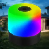 B.K.Licht - Mini RGBW LED Tischlampe kabellos IP44 mit Touch, Farbwechsel, Akku, USB-C Kabel, Nachttischlampe, Dekolampe, LED Lampe, Akku Tischleuchte, Outdoor Lampe, Kinderzimmer, 7x7 cm, Schwarz