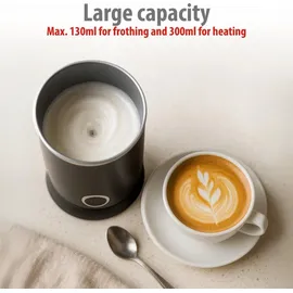 Alpina Milchaufschäumer Elektrisch – 230 V/450 W – 3-in-1-Milchaufschäumer – 300 ml – Schwarz