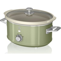 Swan Retro Slow Cooker 3,5L Antihaft-Keramisches PFOA- und PTFE-freies,